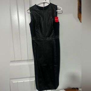 SPANX Black and Red Sheath Midi Dress